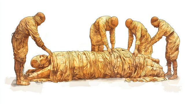Mummification Process Illustrated in Graphic Representation