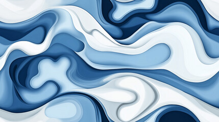 Abstract Blue and White Swirling Marble Texture Background