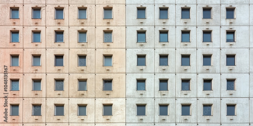 Poster abstract architecture with symmetrical window patterns