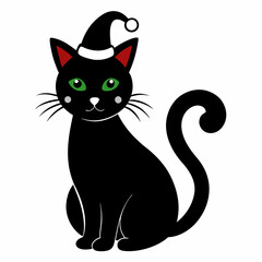 Fototapeta premium Christmas Cat Black silhouette