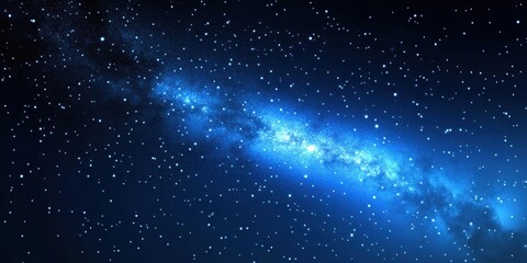 Stunning Blue Galaxy in Starry Night Sky