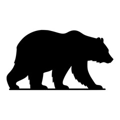 Bear, Bear Silhouette on white background check 