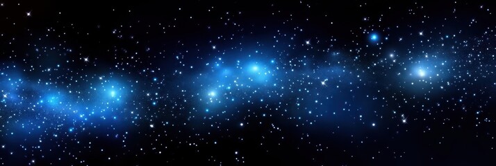Cosmic Blue Nebula in Starry Night Sky