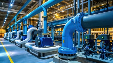 Industrial Piping System in a Modern Facility