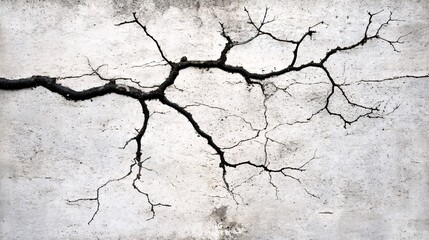 Fototapeta premium Branch on a White Wall.