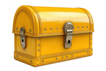 Yellow mailbox isolated on transparent background, png file, no background png file