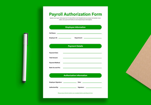 Payroll Authorization Form