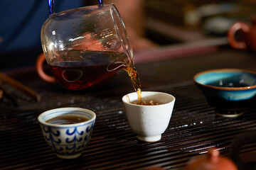 cup of tea with teapot