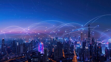Obraz premium Cityscape with Connections