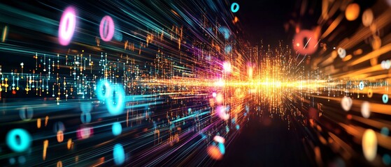 Obraz premium Abstract Data Flow in Cyberspace.