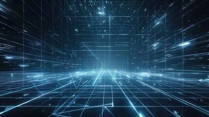 Obraz premium Abstract Digital Network with Lines