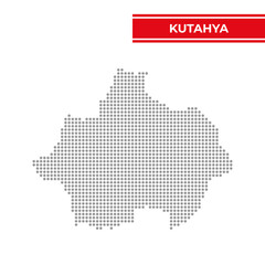 Dotted map of Kutahya is a province of Turkiye