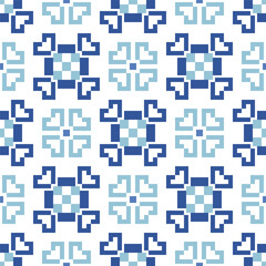 Flower Cross Stitch embroidery seamless.Geometric pixel ethnic patterns. American, Mexican,African, mediterranean,nordic,Aztec style.Tradition folk art background design for products,fabric,decorate