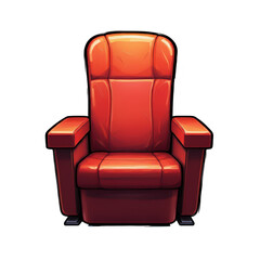 Obraz premium cartoon-style red cinema chair isolated on white background