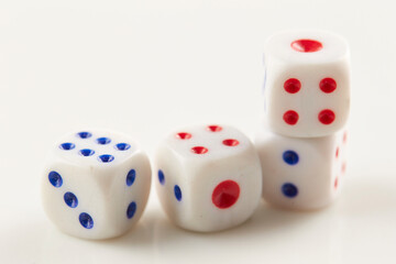 Dice on a white background