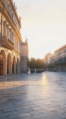 Fototapeta premium Serene Dawn in an Empty Urban Square