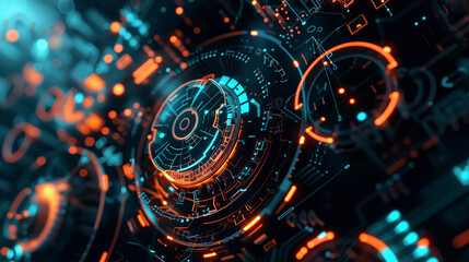 Obraz premium background with circles digital tecno