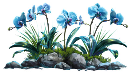 blue orchids png transparent background