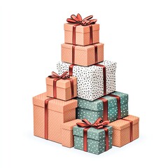 Fototapeta premium Colorful gift boxes stacked together