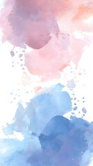Watercolor Inspired Frame with Soft Brush Strokes and Blended Hues for and Gentle Background Design Concepts