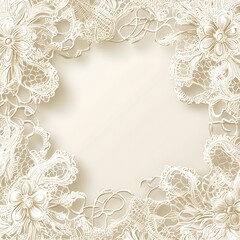 Elegant Lace Patterned Frame for Formal Invitations and Romantic Backgrounds