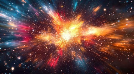 Obraz premium Bright Firework Explosion in Cosmic Background