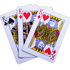 Playing Cards Display with Kings of Hearts and Spades