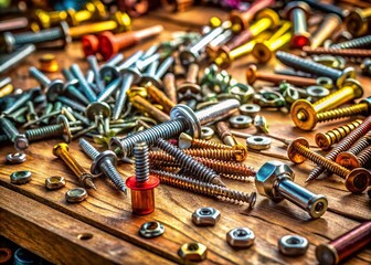 Aerial View of Screws in a Hardware Workshop for Industrial Applications