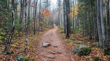 Obraz premium Dusty Trail Through Vibrant Forest