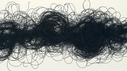 Abstract Black Lines on White Background  Chaos  Tangled  Messy  Design  Art  Illustration