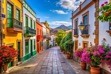 Fototapeta premium Architectural Details of Ingenio's Old Town in Gran Canaria - Capturing the Charm of Southeast Island Heritage