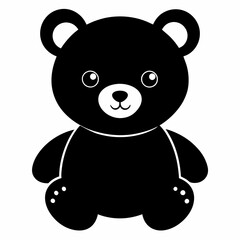 Christmas Cute teddy bear Black silhouette