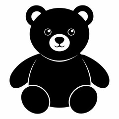 Christmas Cute teddy bear Black silhouette