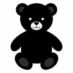 Christmas Cute teddy bear Black silhouette