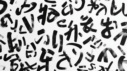 Abstract Japanese Kanji Calligraphy Pattern Background