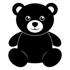 Obraz premium Christmas Cute teddy bear Black silhouette