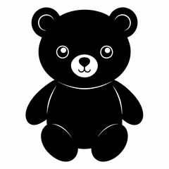 Christmas Cute teddy bear Black silhouette