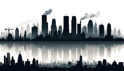 Obraz premium Polluted City Silhouette