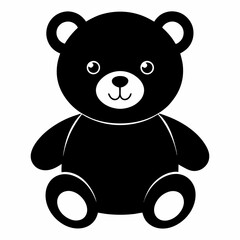 Christmas Cute teddy bear Black silhouette