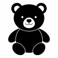 Obraz premium Christmas Cute teddy bear Black silhouette