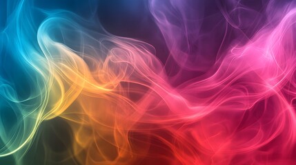Colorful ethereal smoke trails swirling together in an abstract form with soft lighting highlighting their texture