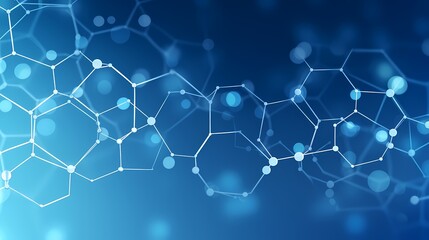 Obraz premium Blue abstract hexagonal pattern with light effects.