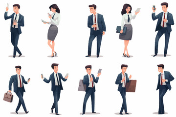 businesswoman set on transparent background