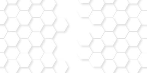 Naklejka premium Vector Minimal White Hexagonal Background. Luxury White Pattern. 3D Futuristic abstract honeycomb mosaic white background. geometric mesh cell texture. modern futuristic wallpaper.
