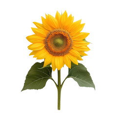 Obraz premium A sunflower isolate on a white background, showcasing its vibrant color and large petals. PNG