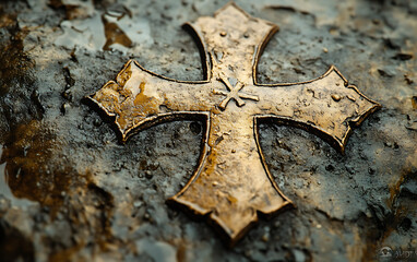 Iconic Knights Templar Symbols: Cross Pattee Close-Up