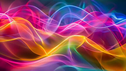 Fototapeta premium Vibrant abstract light streaks in a multitude of colors, creating a dynamic and fluid pattern. Perfect for backgrounds and digital designs.
