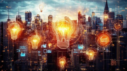 Obraz premium Abstract Innovation and Creativity in Urban Landscape