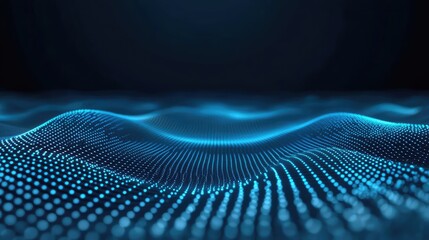 Glowing Digital Technology Background with Light Waves