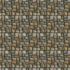 Rough stone surface seamless pattern element. Watercolor illustration. Hand drawn various stones, rocks background. Rocky rustic wall texture surface seamless pattern